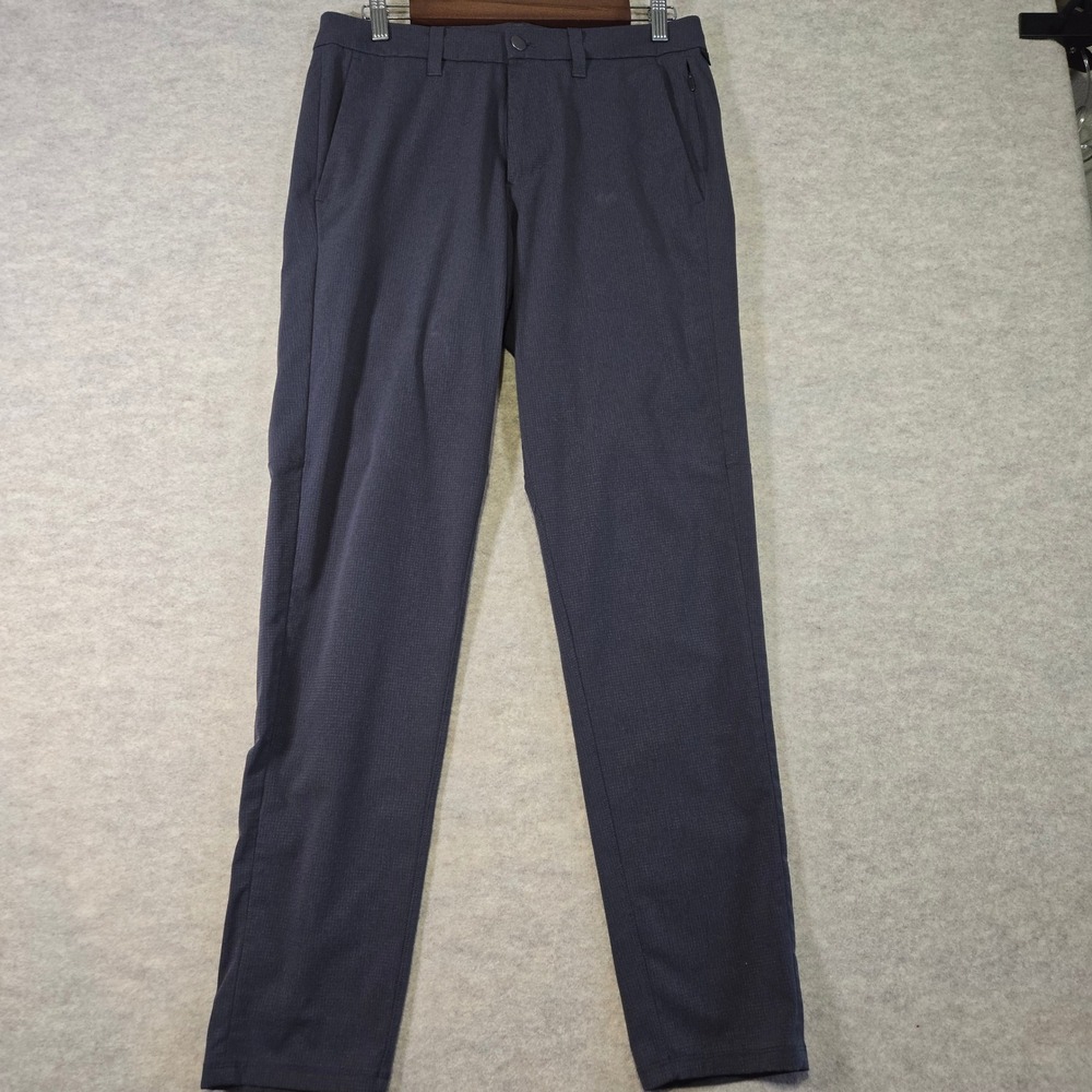 Lululemon Commission Slim Fit Pants Women's 31 Charcoal Grey Grid Ripstop